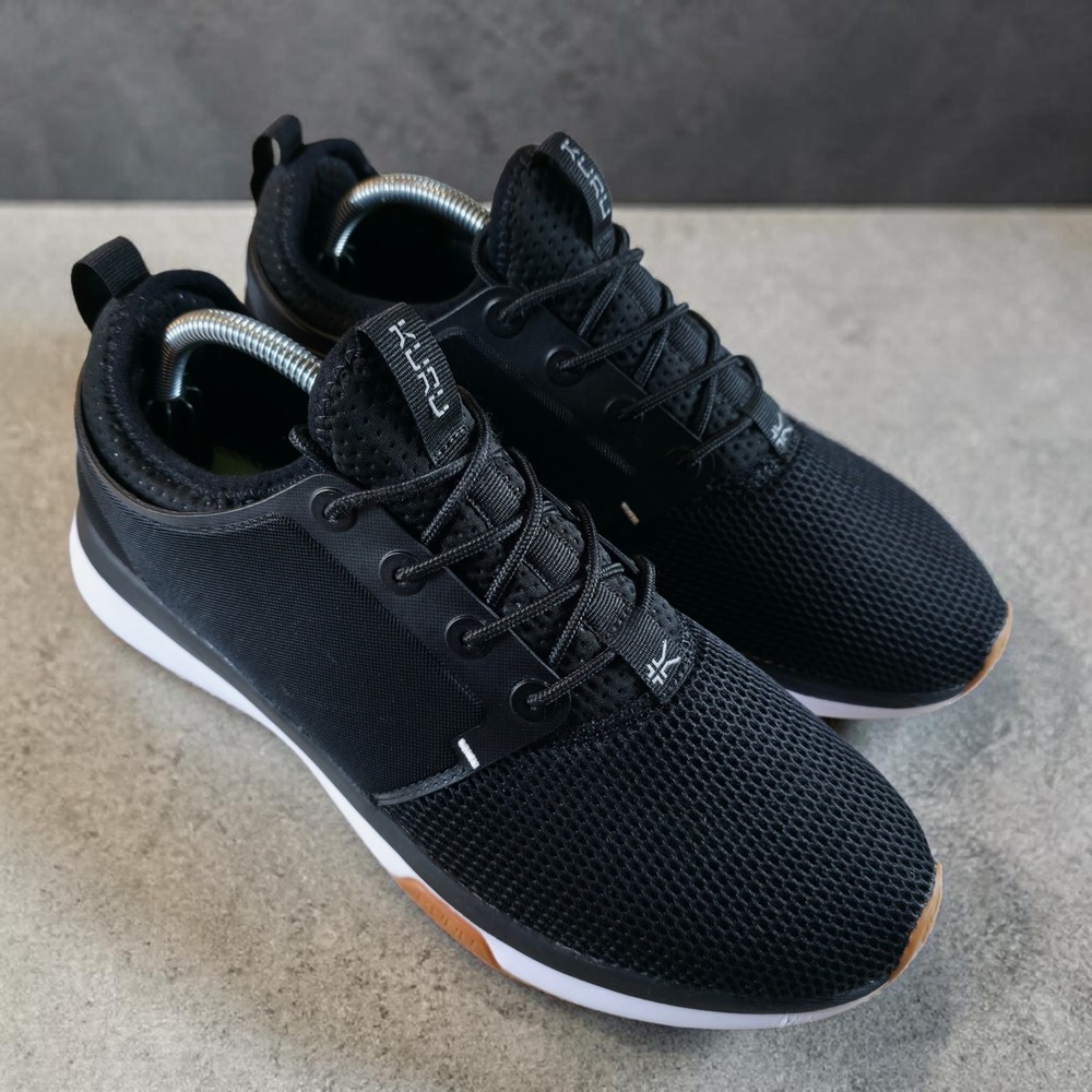 Kuru Atom Black White Running Walking Shoes Womens 11 / Mens 9.5 * No‎ Insoles *